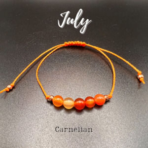 KC Gems Co. Natural Carnelian Slide Bracelet - July Birthstone